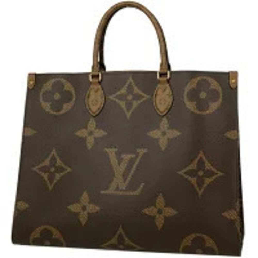 Louis Vuitton OnTheGo Shoulder Bag Handbag Monogram Reverse Tote Giant Brown